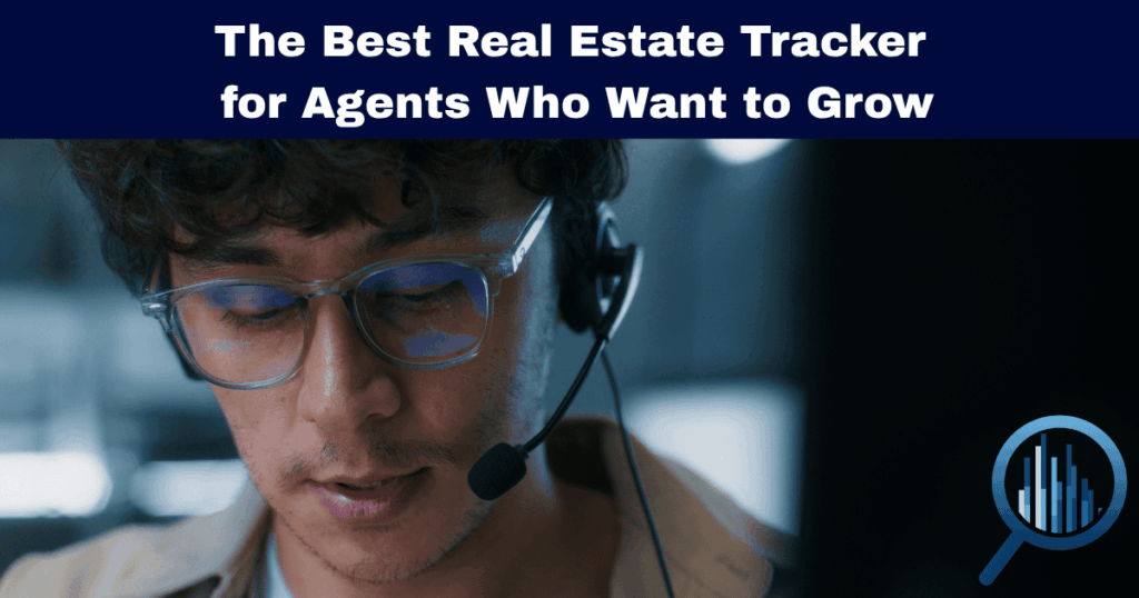 A high-producing real estate agent analyzing key performance ratios and sales trends on a digital dashboard to optimize business growth.